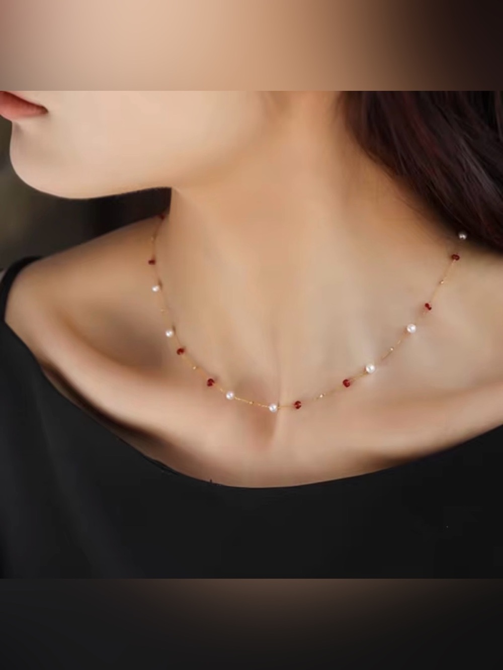 18K Gold Tourmaline & White Pearls statement necklace. Real gold - Picture 5 of 9